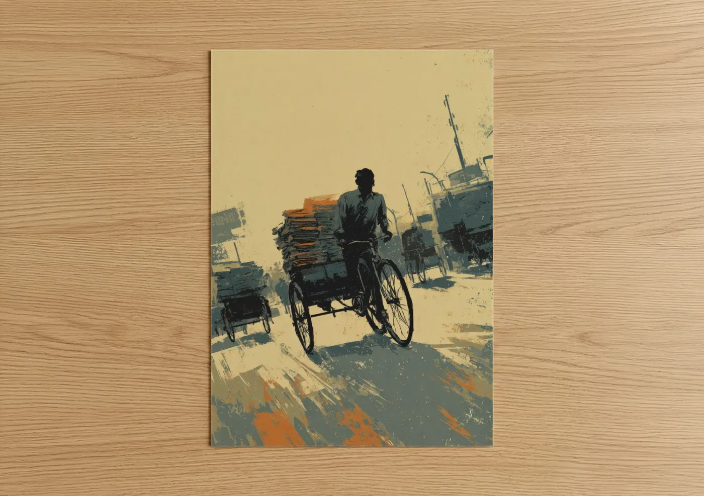 Vintage Rickshaw Urban Delivery Wall Art