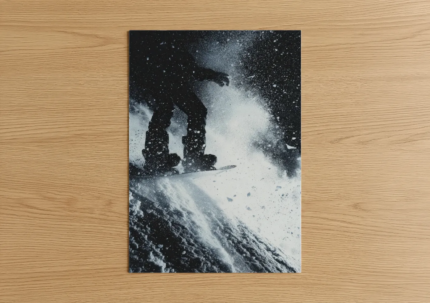Snowboarder Action Powder Snow Photography Wall Art