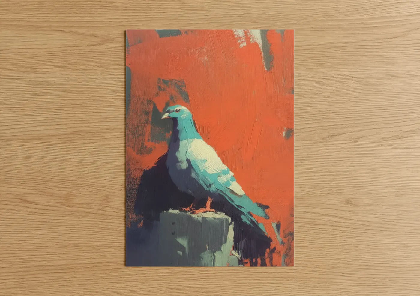 Turquoise Pigeon Modern Pop Art Wall Art