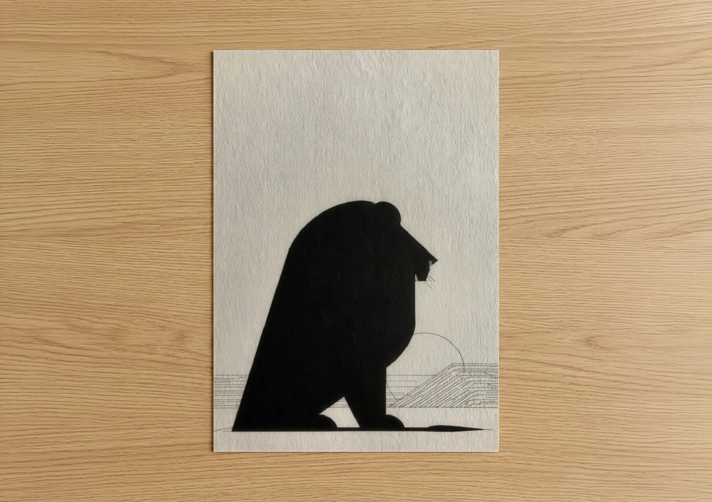 Contemplative Lion Silhouette Minimalist Wall Art