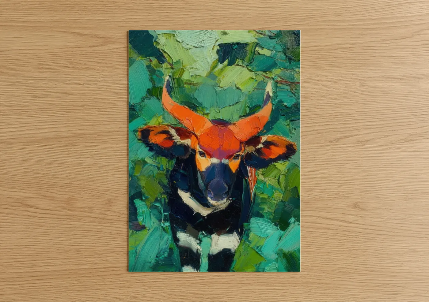 Orange Antelope Abstract Expressionism Wall Art