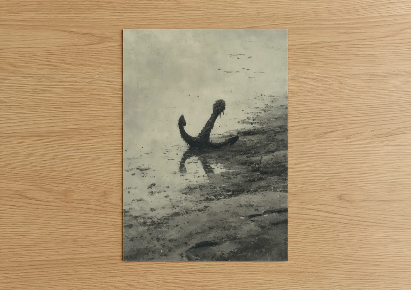 Weathered Anchor Coastal Vintage Photography Wall Art