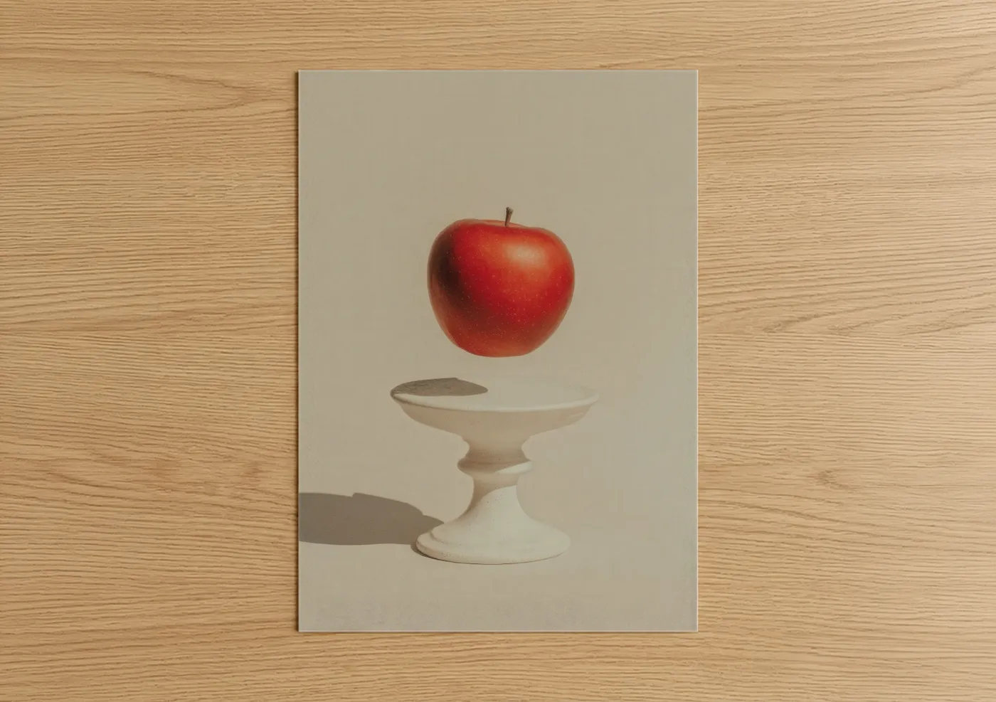 Red Apple Pedestal Still Life Wall Art