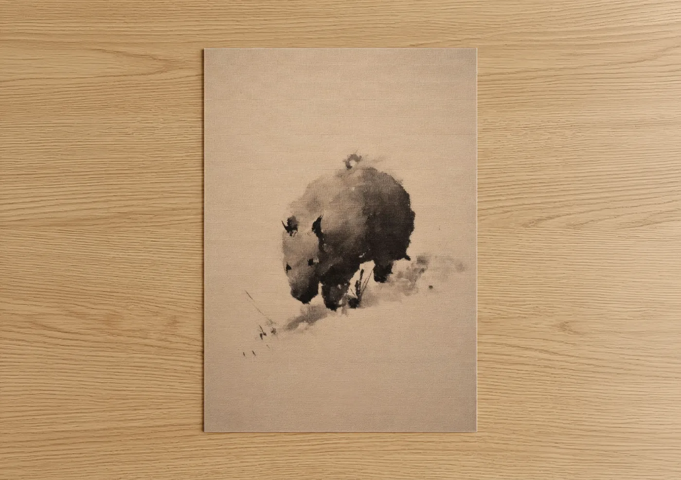 Snowy Wombat Winter Watercolor Wall Art