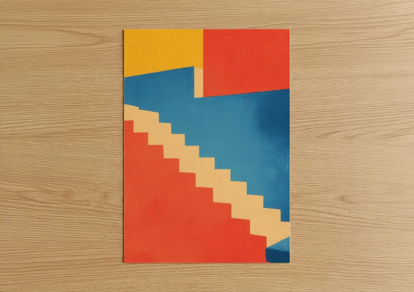 Geometric Staircase Abstract Art Design Wall Art