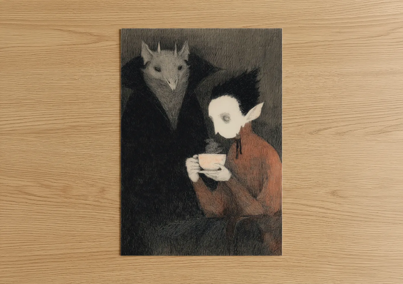 Elegant Vampire Tea Mythical Creature Wall Art