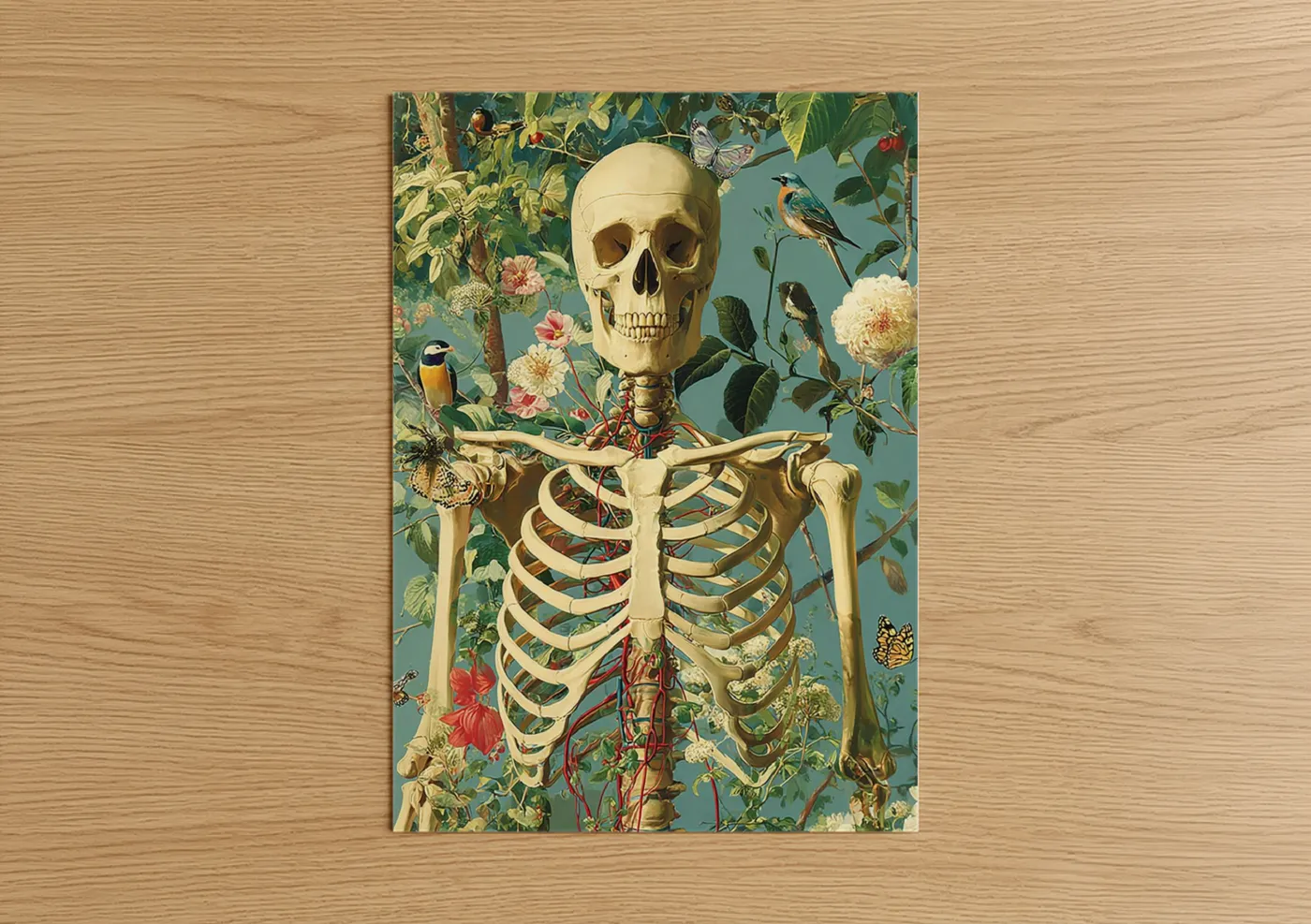 Skeleton Garden Botanical Illustration Art Wall Art