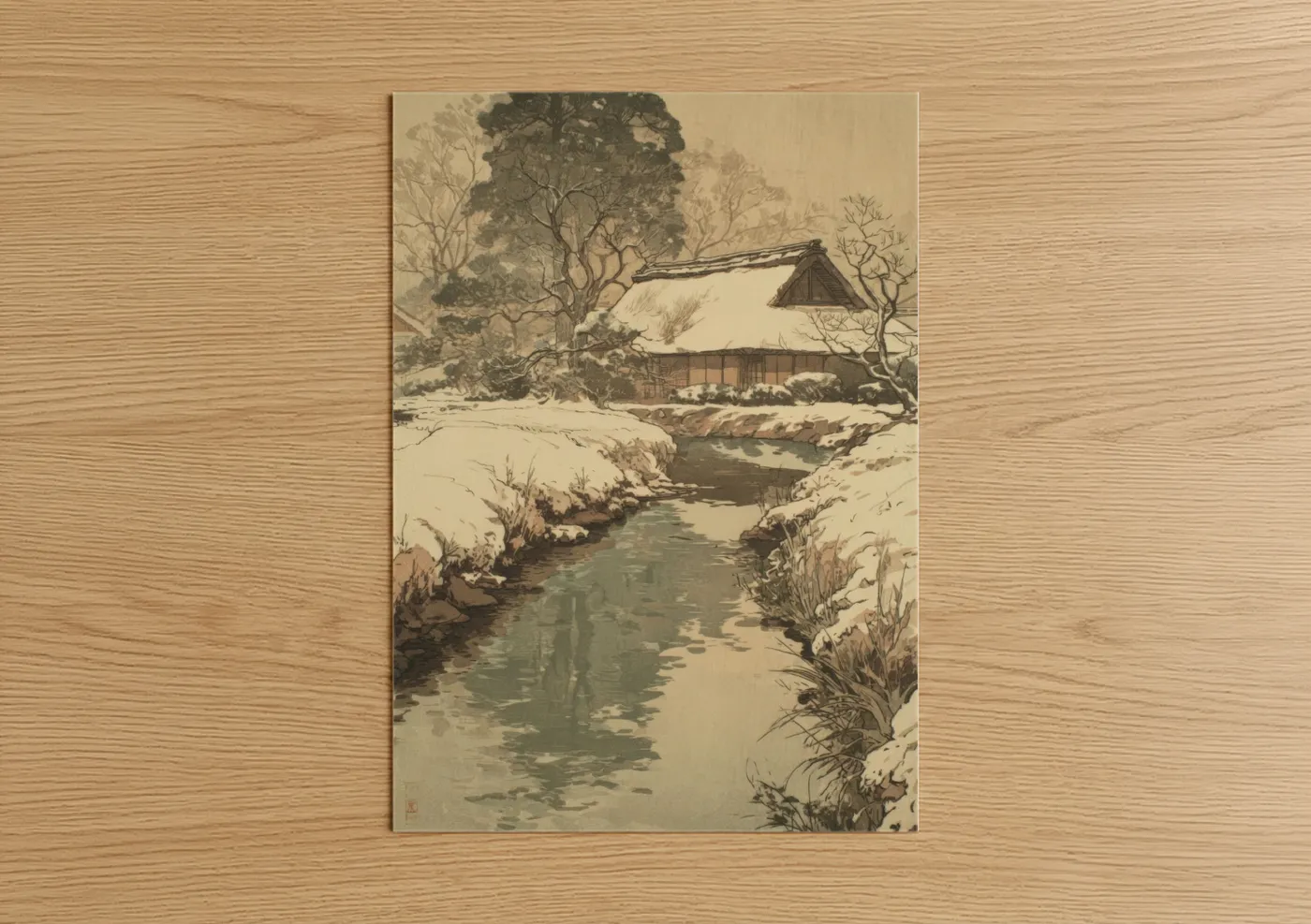 Snowy River Cottage Winter Landscape Wall Art