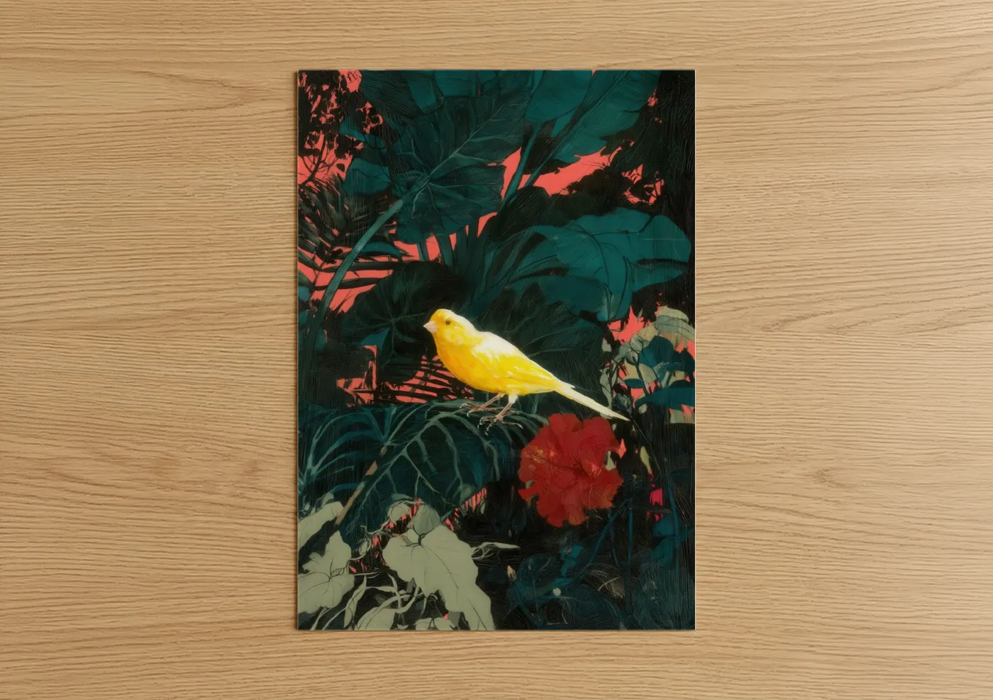 Golden Canary Tropical Foliage Wall Art