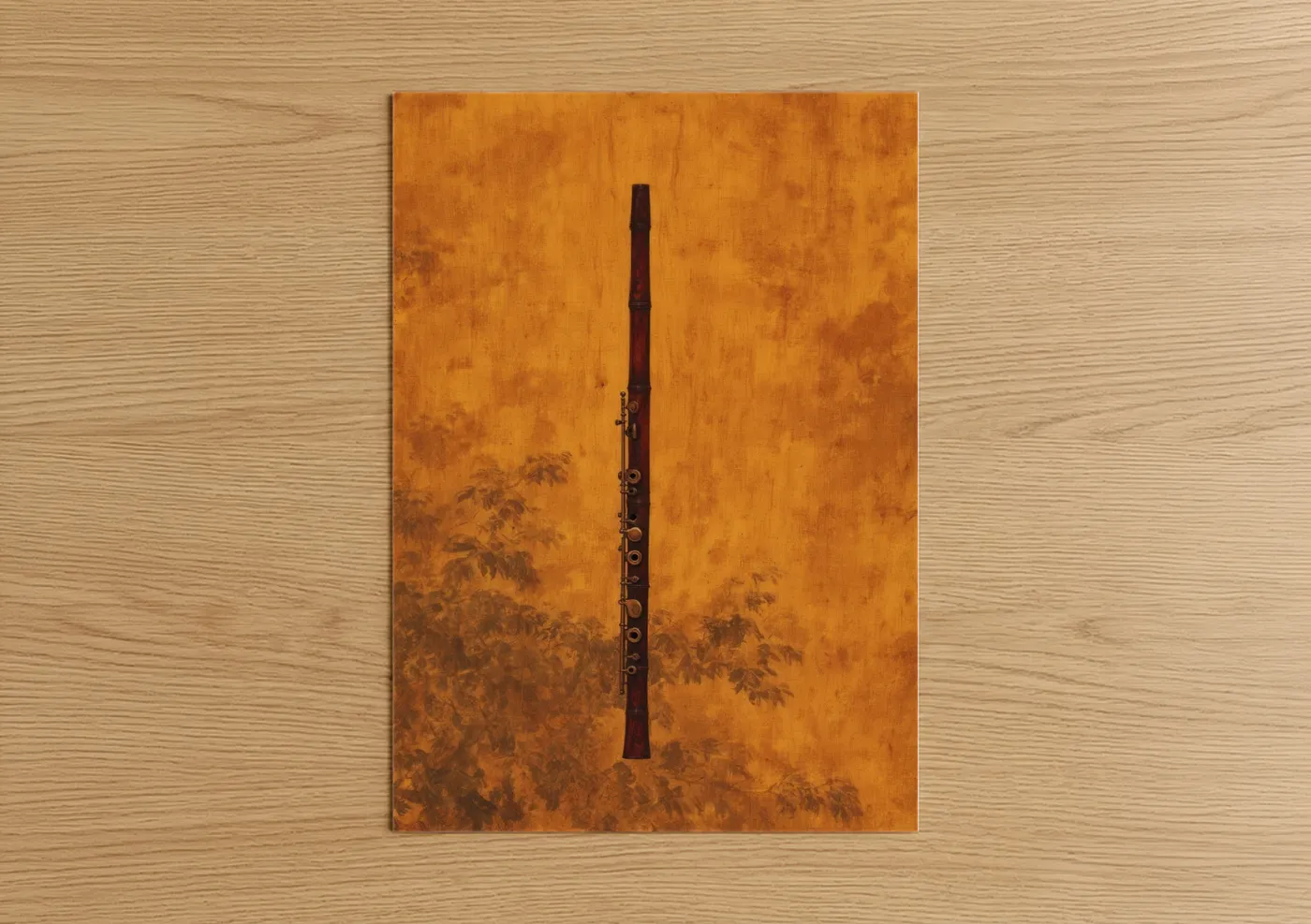 Wooden Flute Minimalist Abstract Wall Art