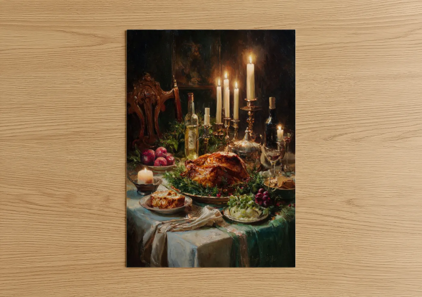 Elegant Roasted Poultry Dinner Table Wall Art