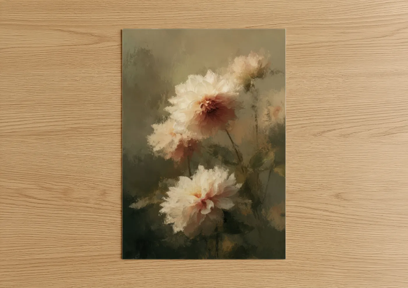 Romantic Dahlia Pair Watercolor Wall Art