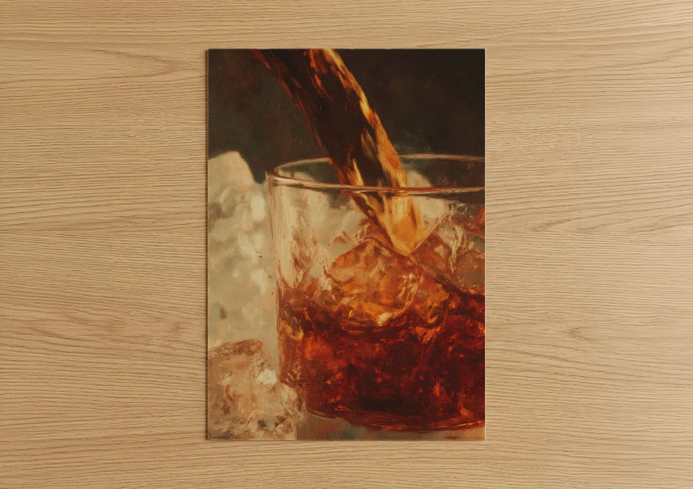 Amber Iced Tea Pour Impressionist Art Wall Art
