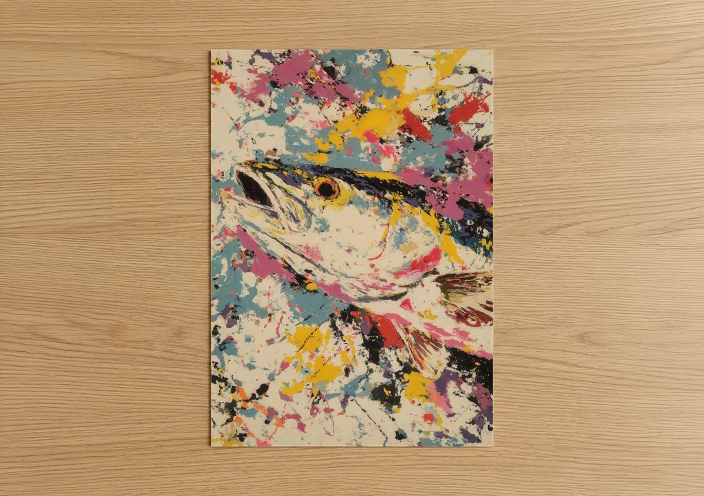 Colorful Snook Splatter Abstract Wall Art