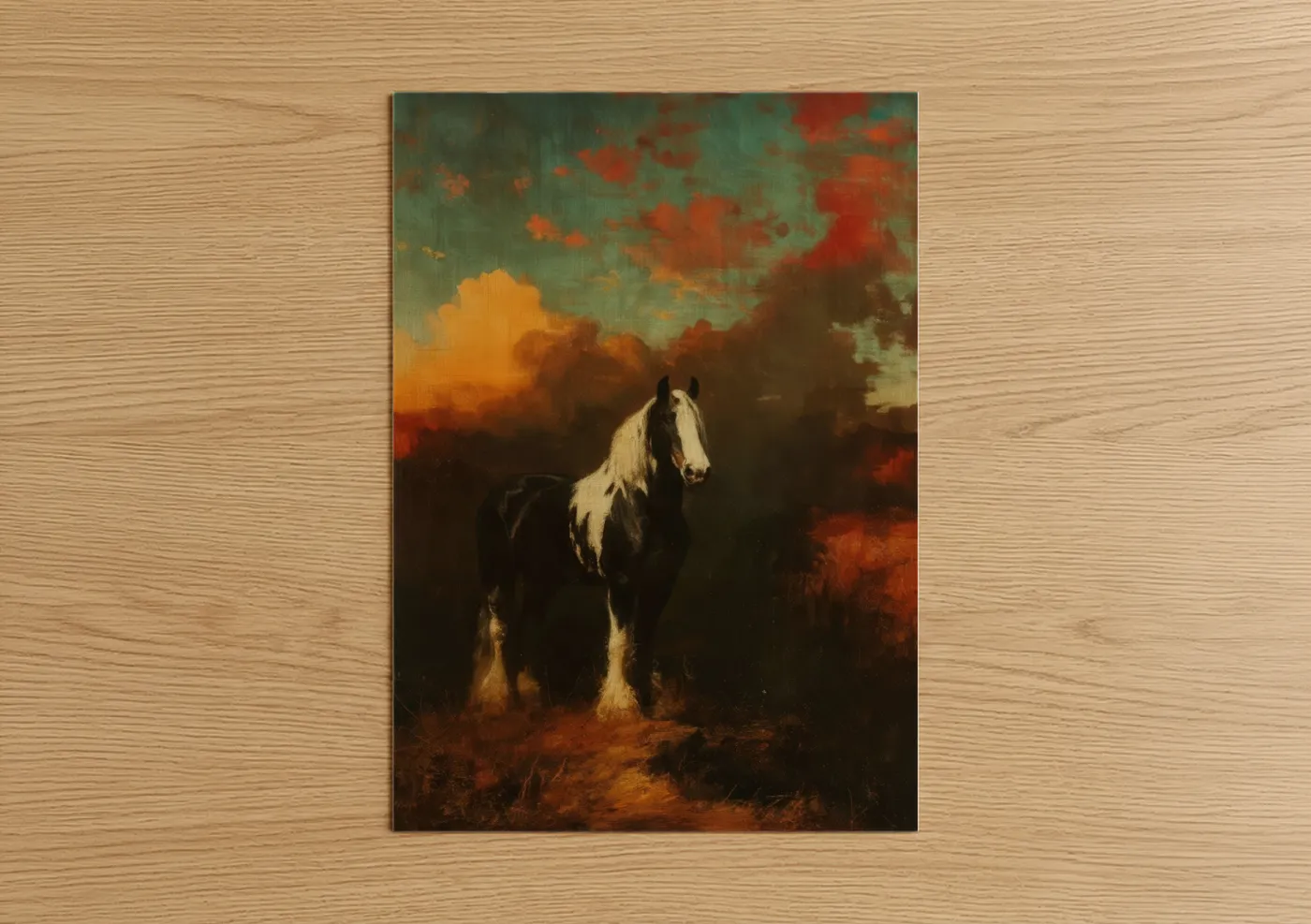 Clydesdale Horse Dramatic Sunset Wall Art