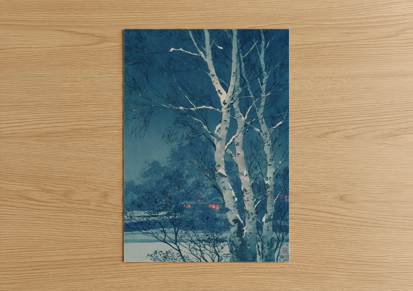 Winter Birch Trees Snow Landscape Wall Art