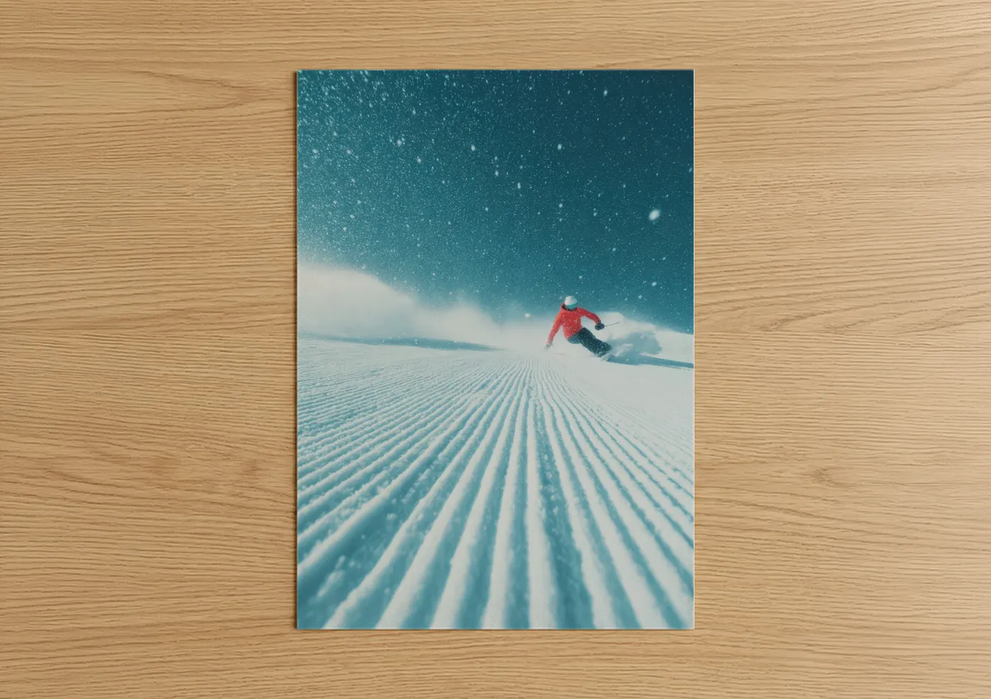 Snowboarder Red Jacket Winter Action Wall Art