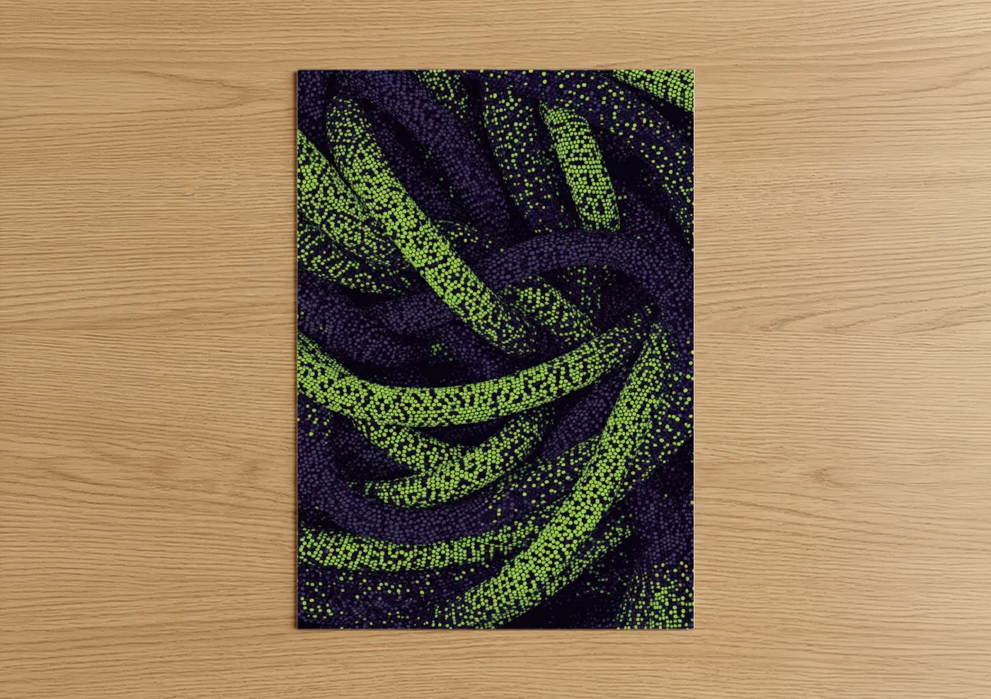Neon Rope Knots Abstract Design Wall Art