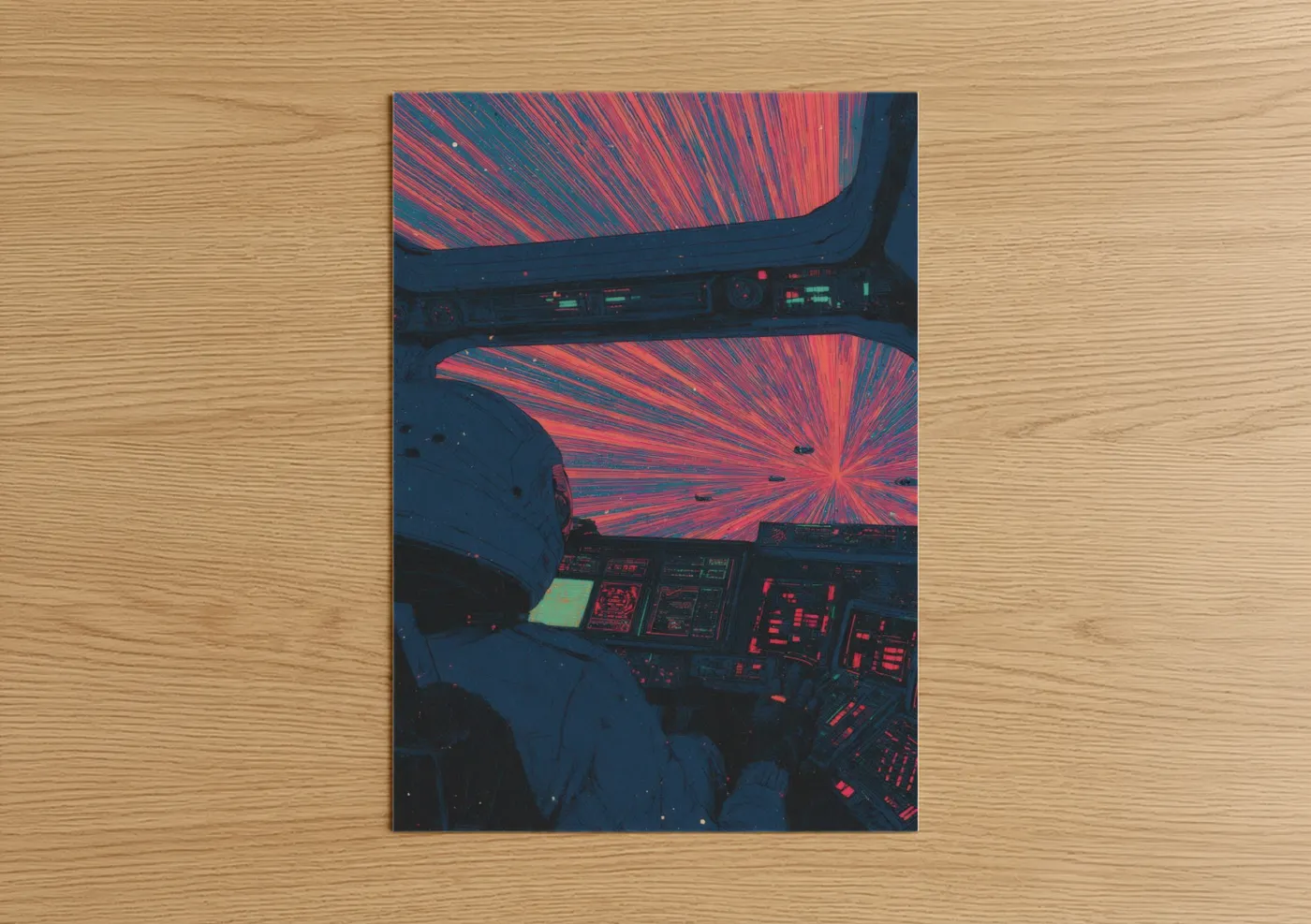 Astronaut Cockpit Neon Space View Wall Art