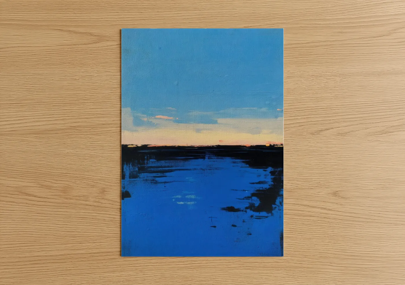 Abstract Twilight Marsh Landscape Wall Art