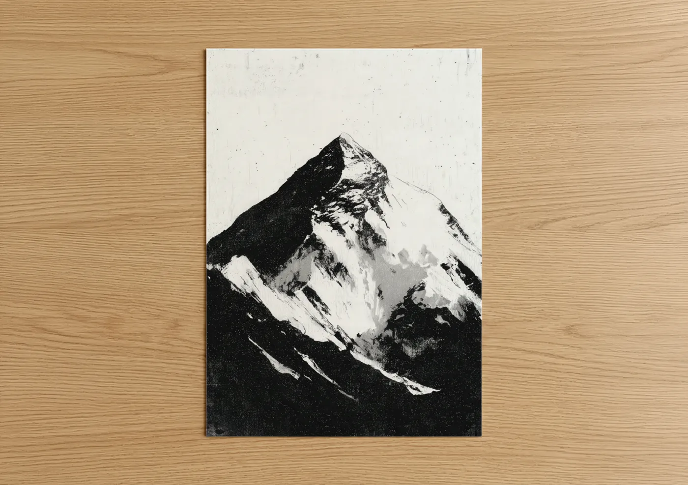 Snowy Himalayan Peak Black White Wall Art