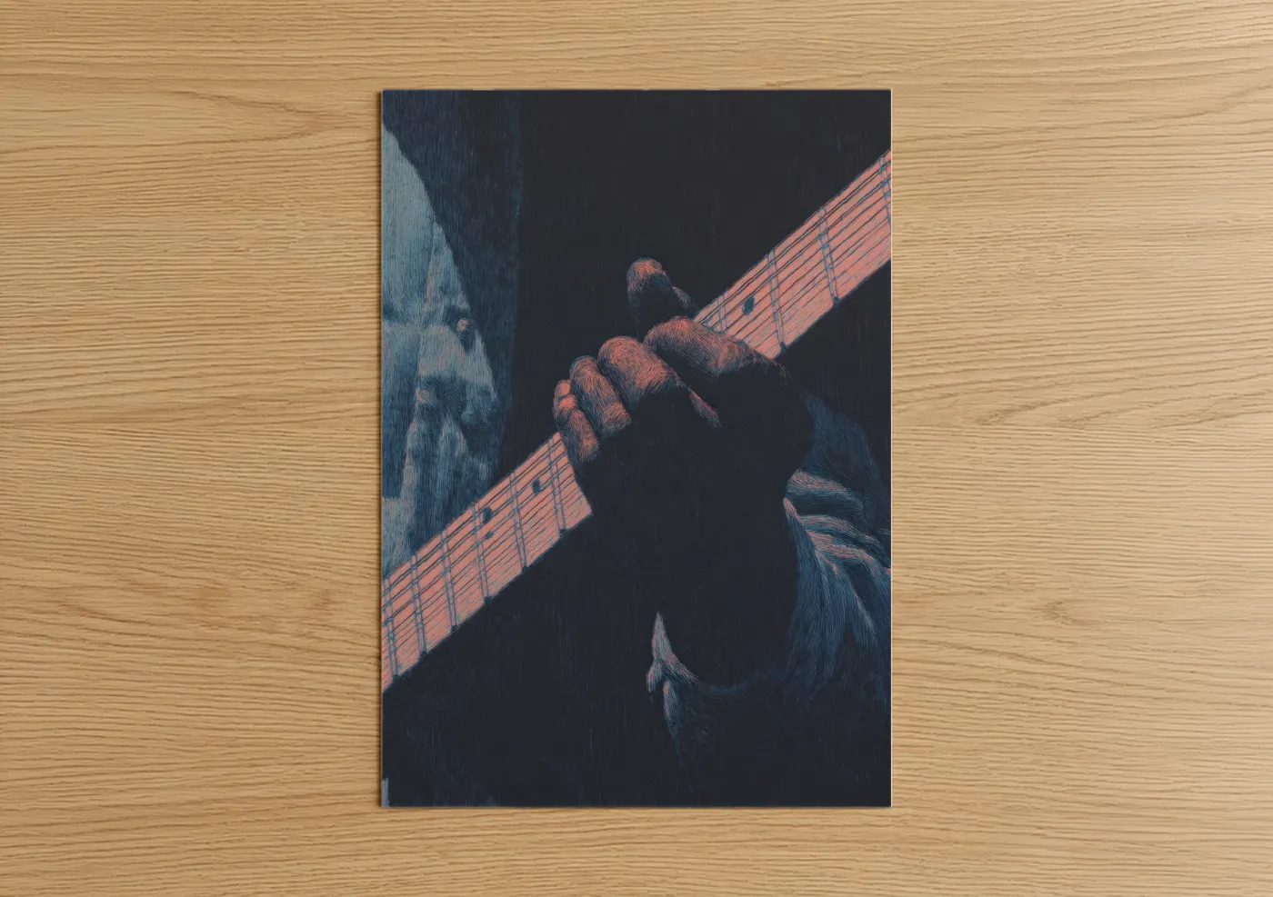 Guitar Blues Music Illustration Wall Art