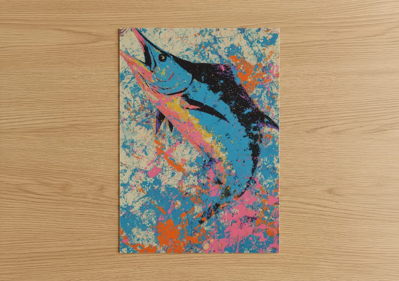 Electric Blue Marlin Pop Wall Art