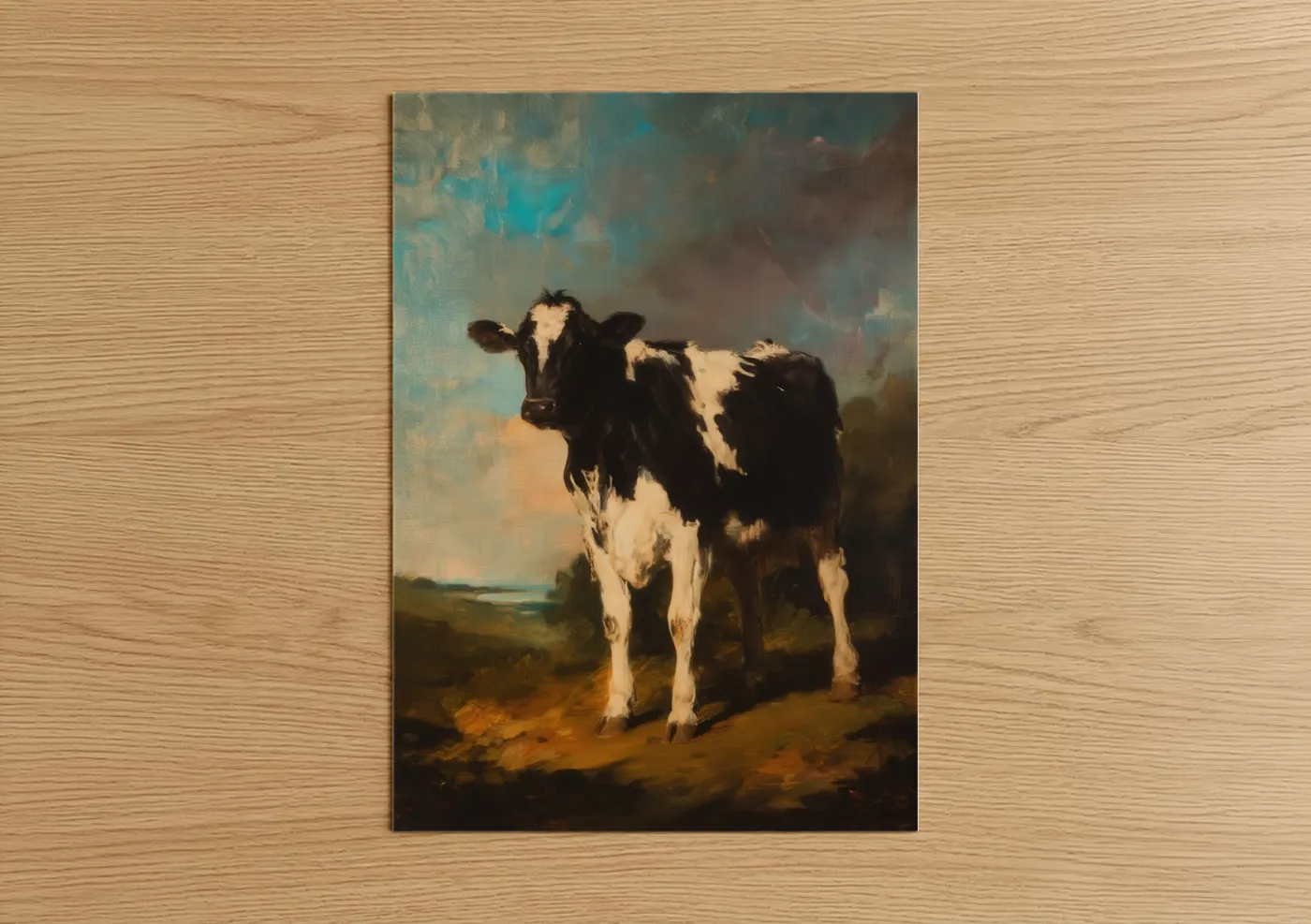 Jersey Cow Landscape Oil Painting Wall Art