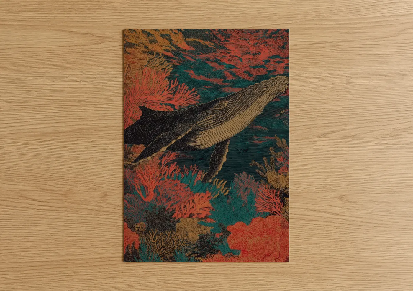 Humpback Whale Coral Reef Wall Art