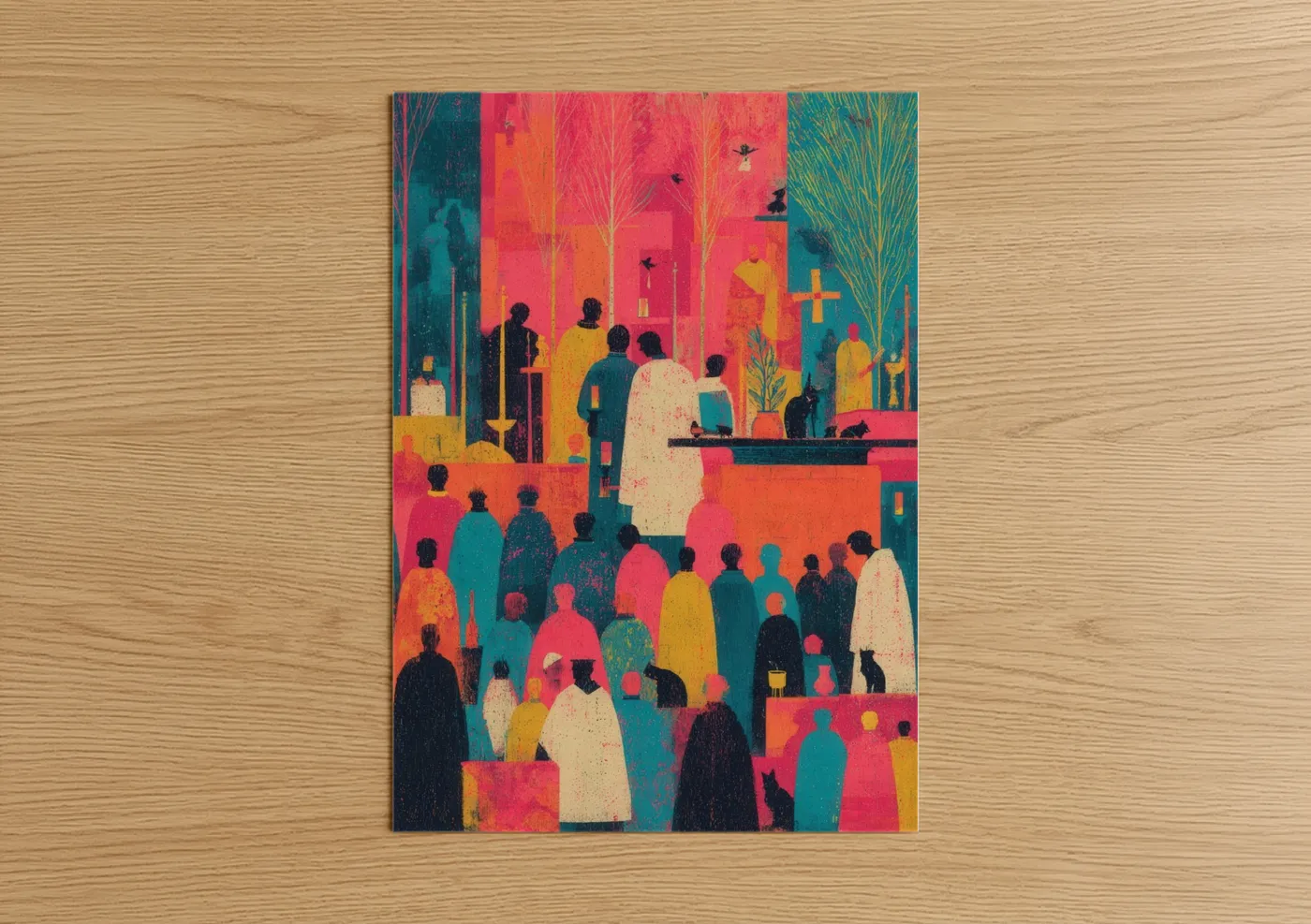 All Saints Day Vibrant Procession Wall Art