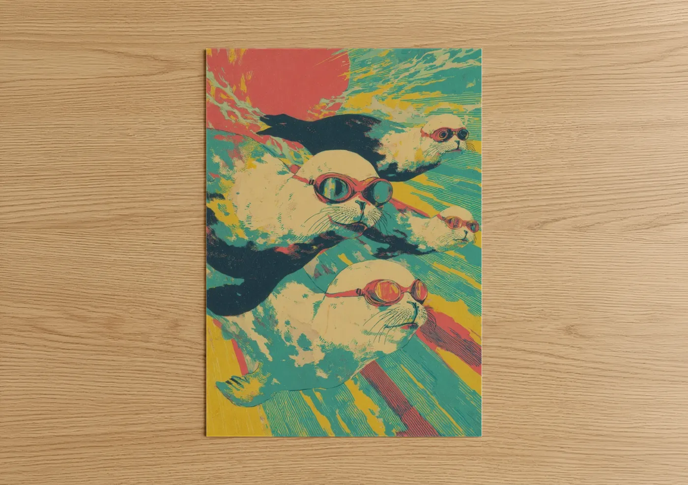 Colorful Goggle Seals Pop Wall Art