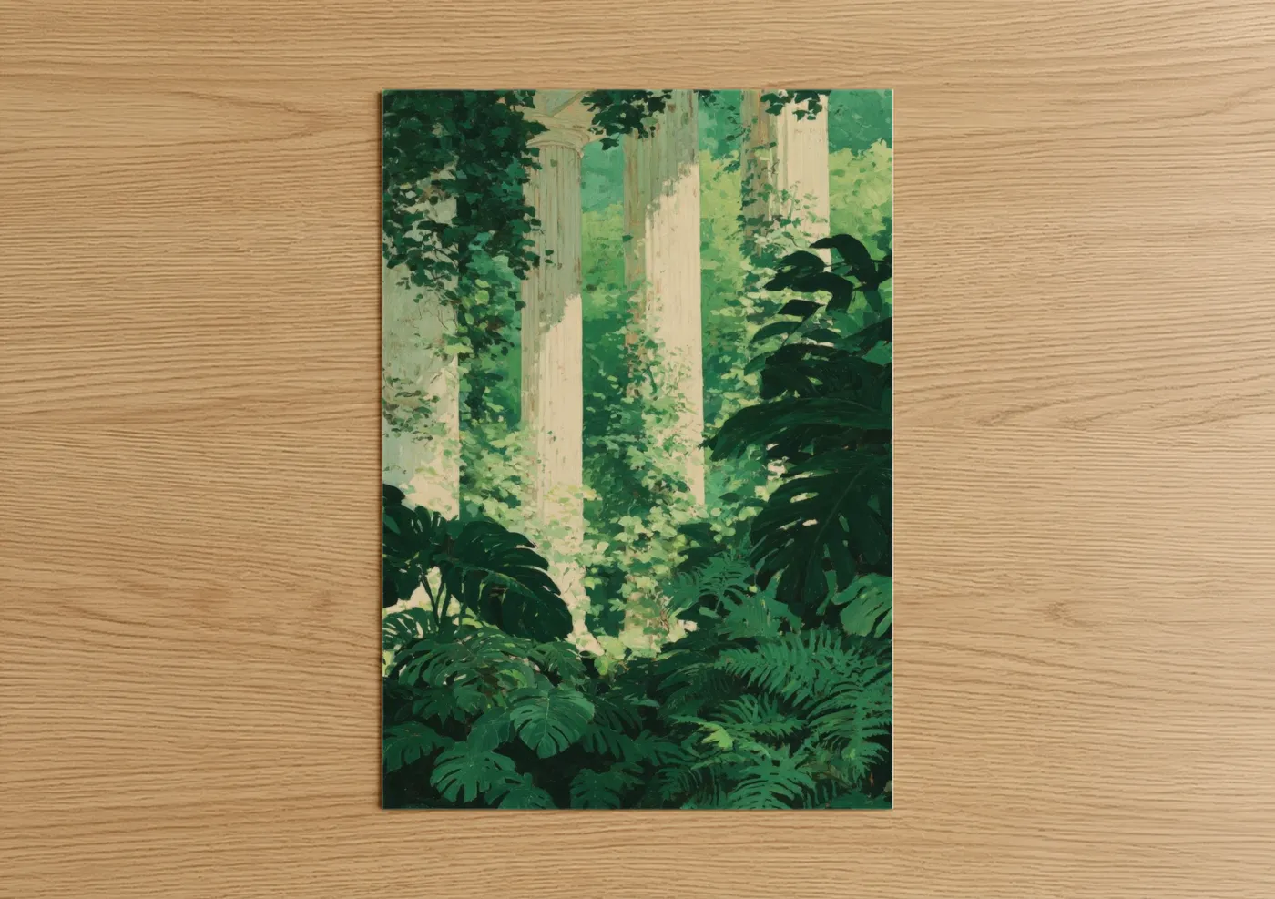 Lush Jungle Columns Architecture Wall Art