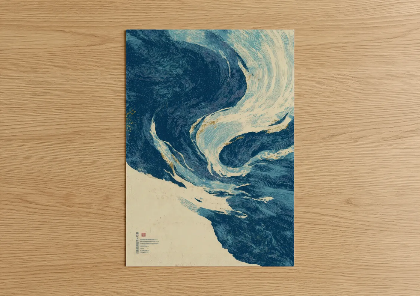 Abstract Ocean Wave Spiral Wall Art