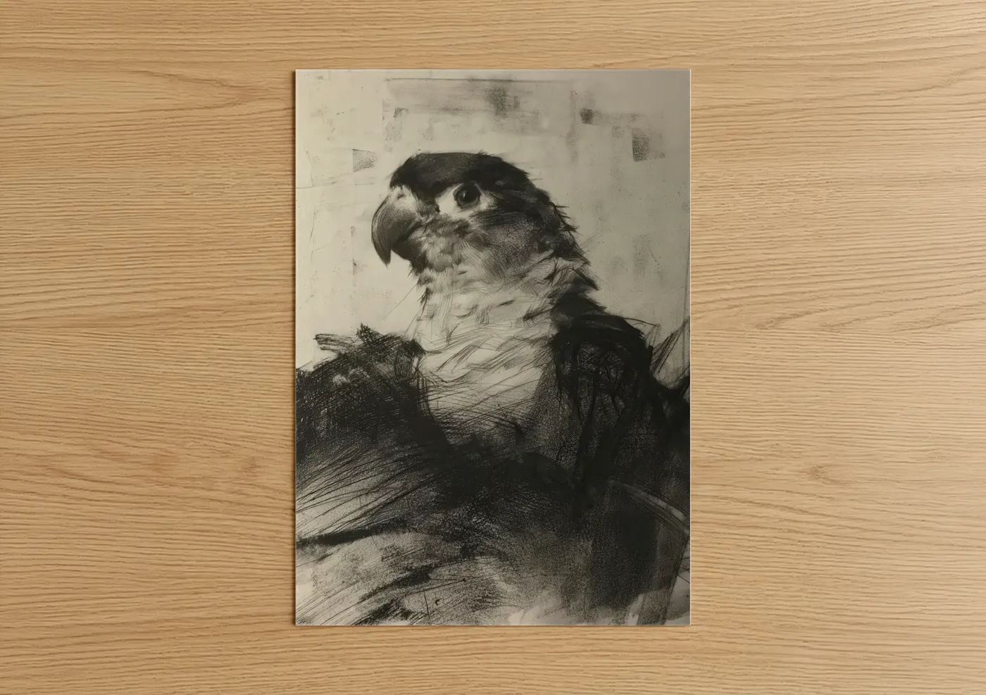 Contemplative Parrot Sketch Fine Wall Art