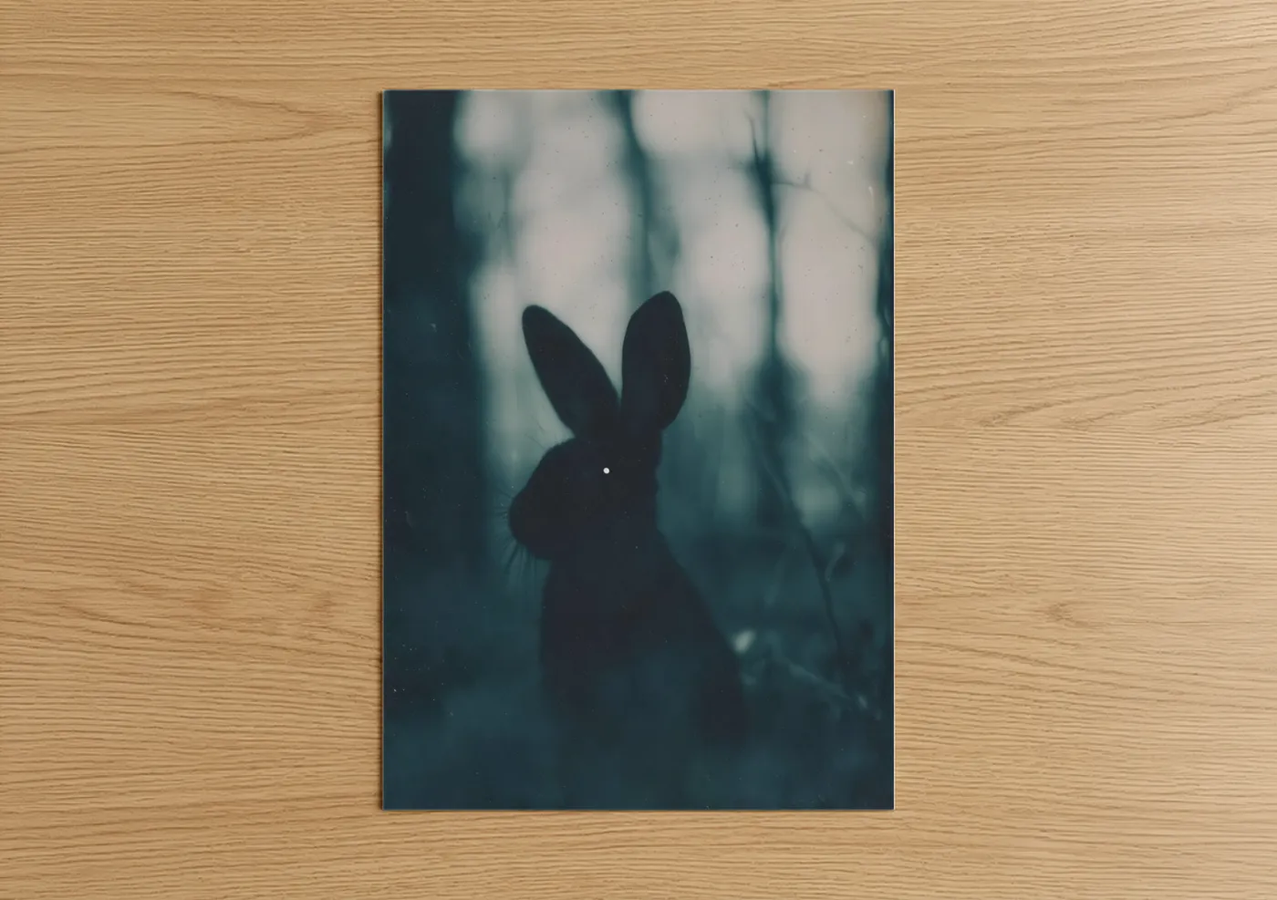 Mysterious Forest Rabbit Silhouette Wall Art