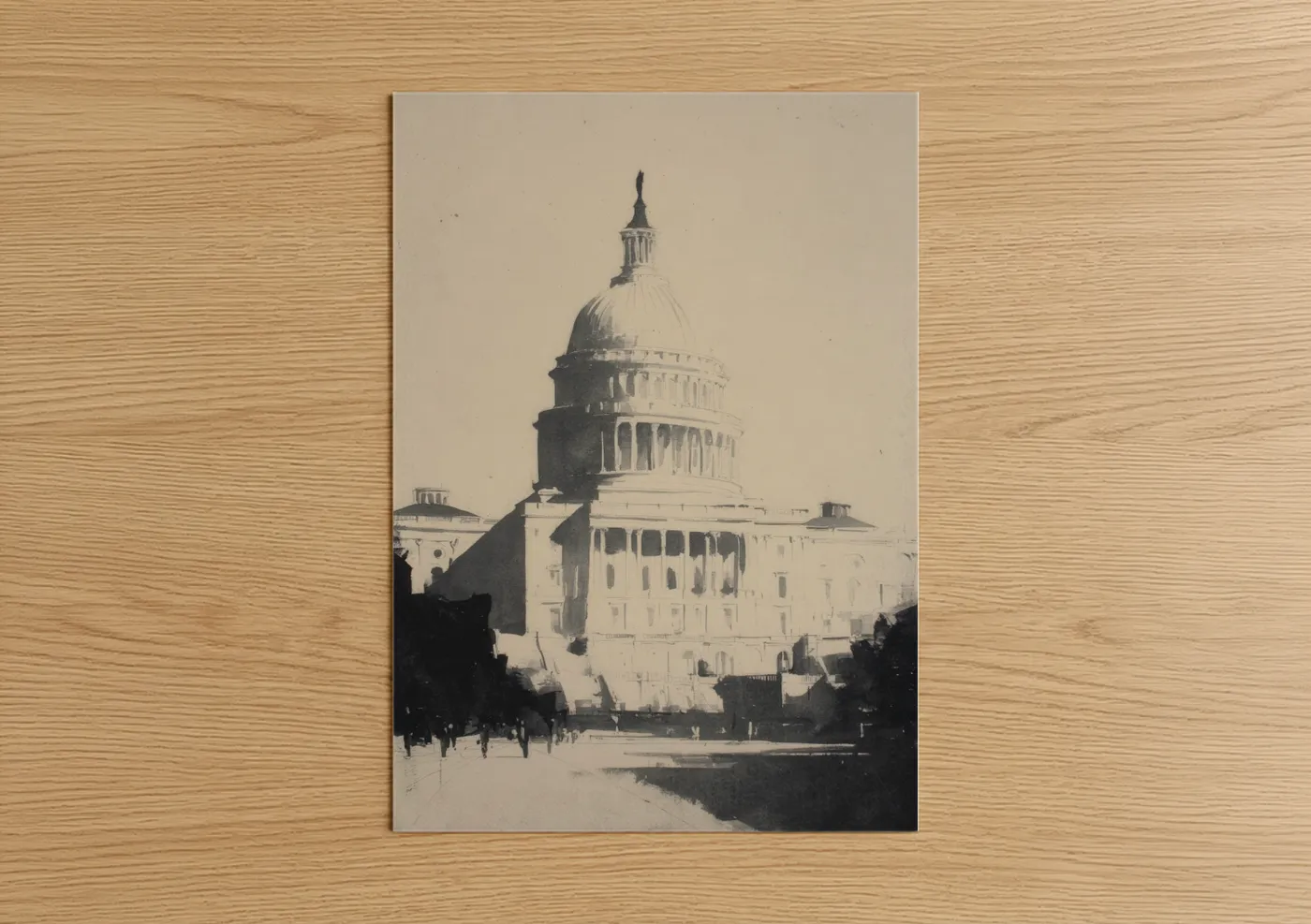 US Capitol Building Classical Architecture Wall Art