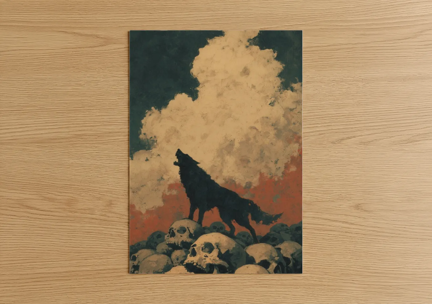 Howling Cerberus Dark Fantasy Wall Art