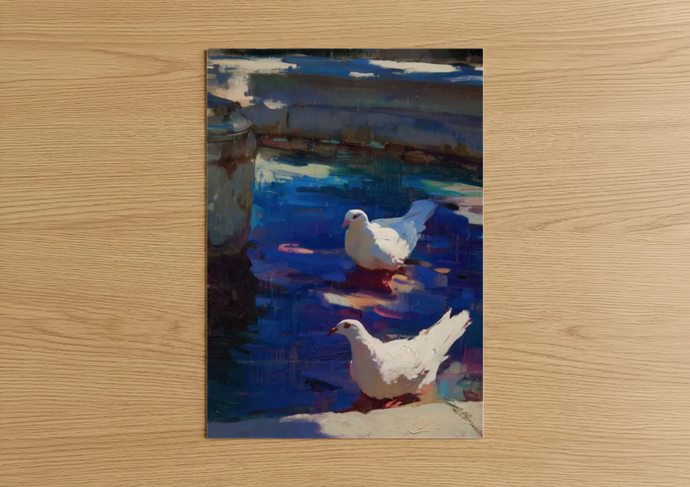 White Doves Coastal Watercolor Wall Art