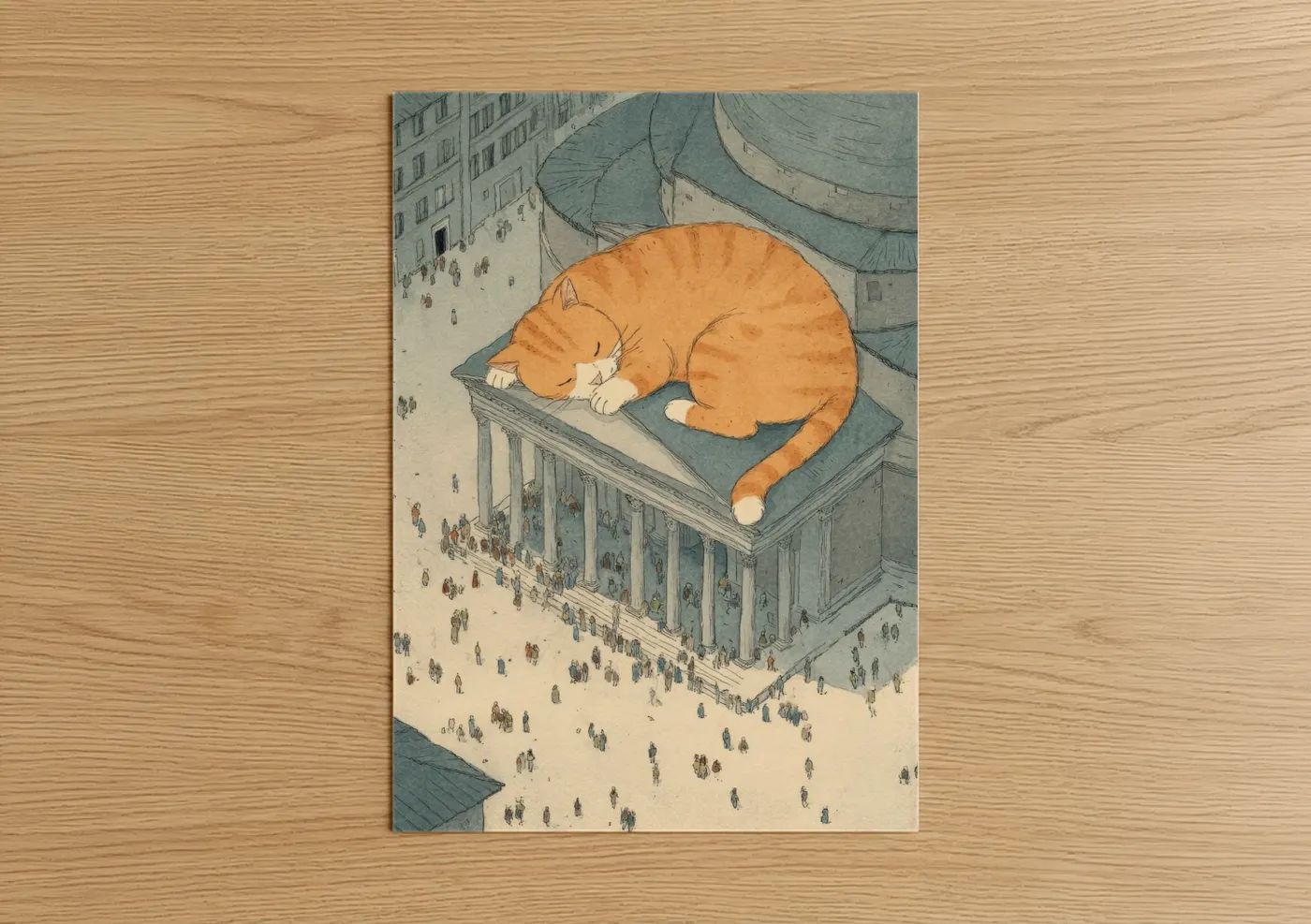 Giant Sleeping Cat at Pantheon Rome Wall Art