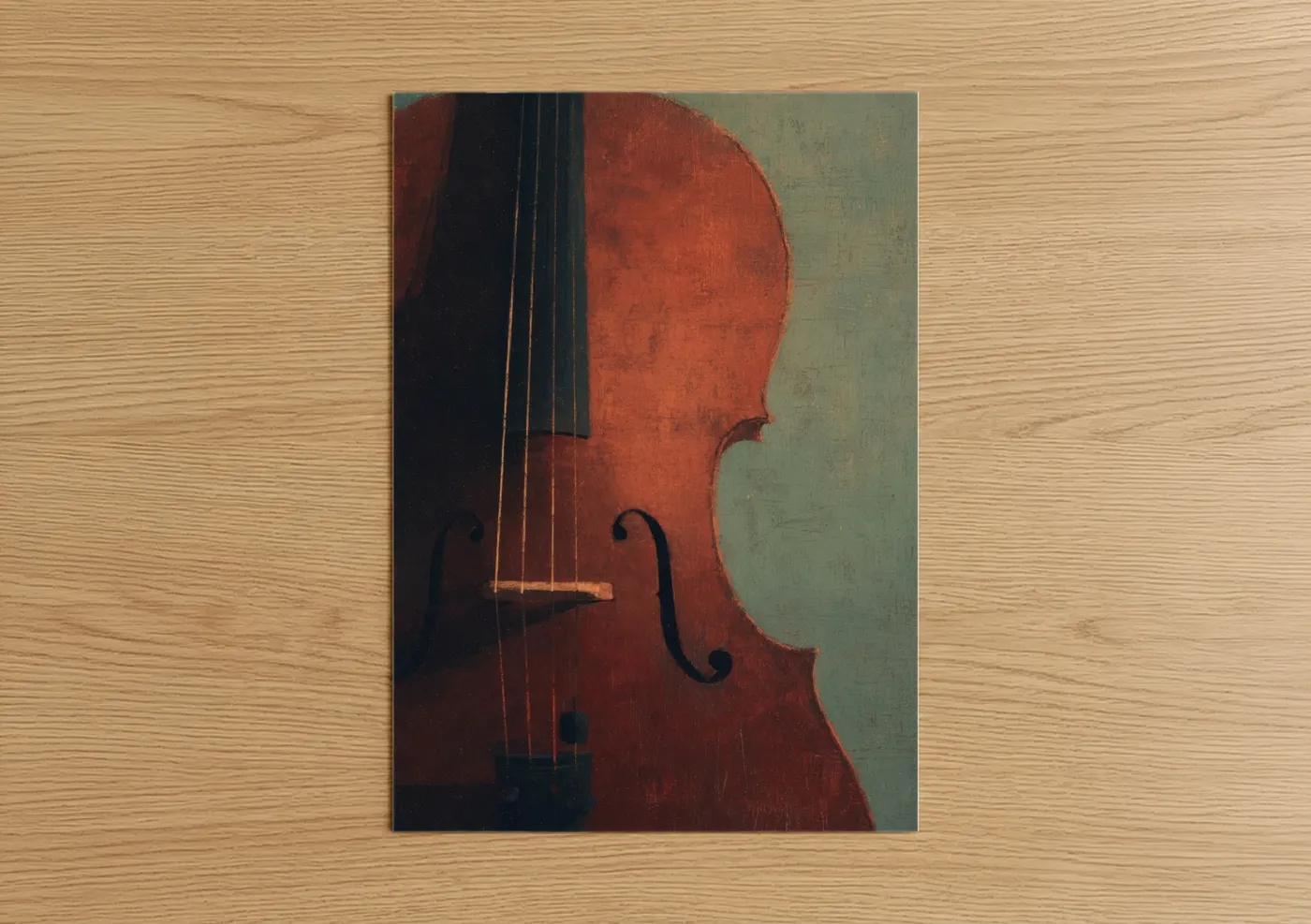 Crimson Cello Violin Musical Instrument Wall Art