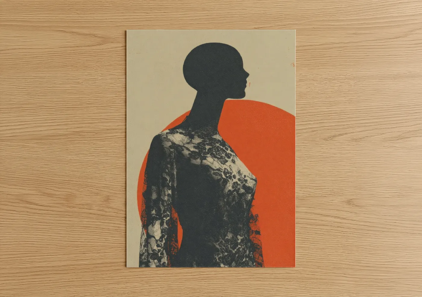 Knitted Silhouette Modern Fashion Wall Art