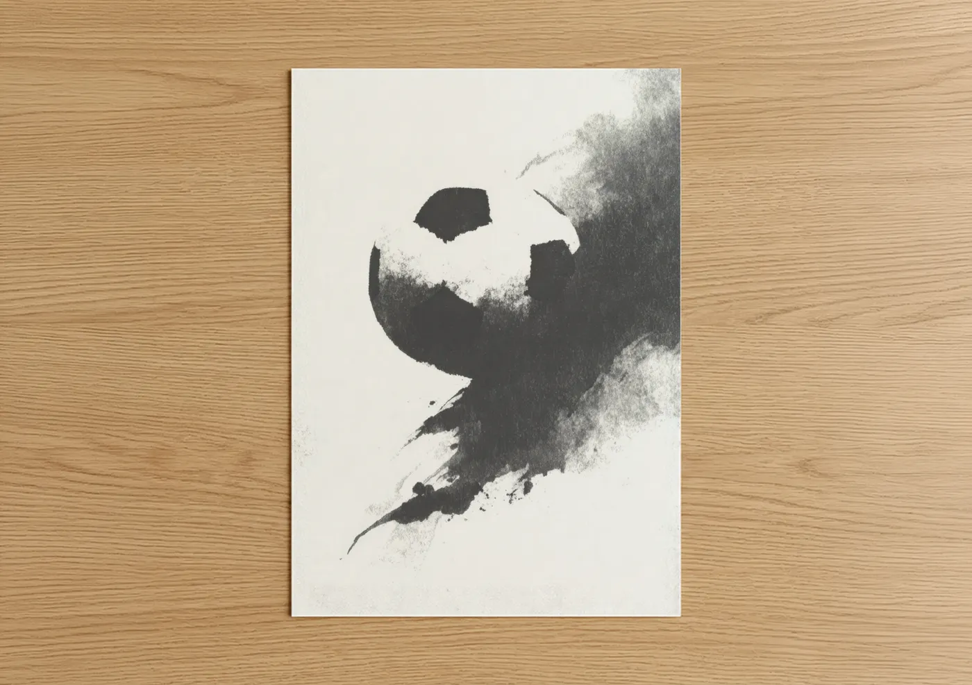 Abstract Soccer Ball Minimalist Wall Art