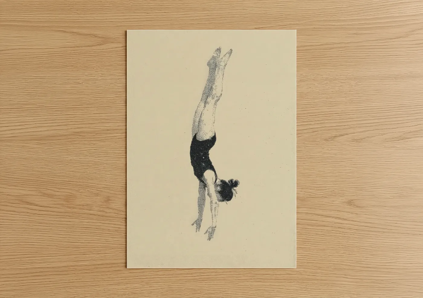 Inverted Gymnast Handstand Line Wall Art