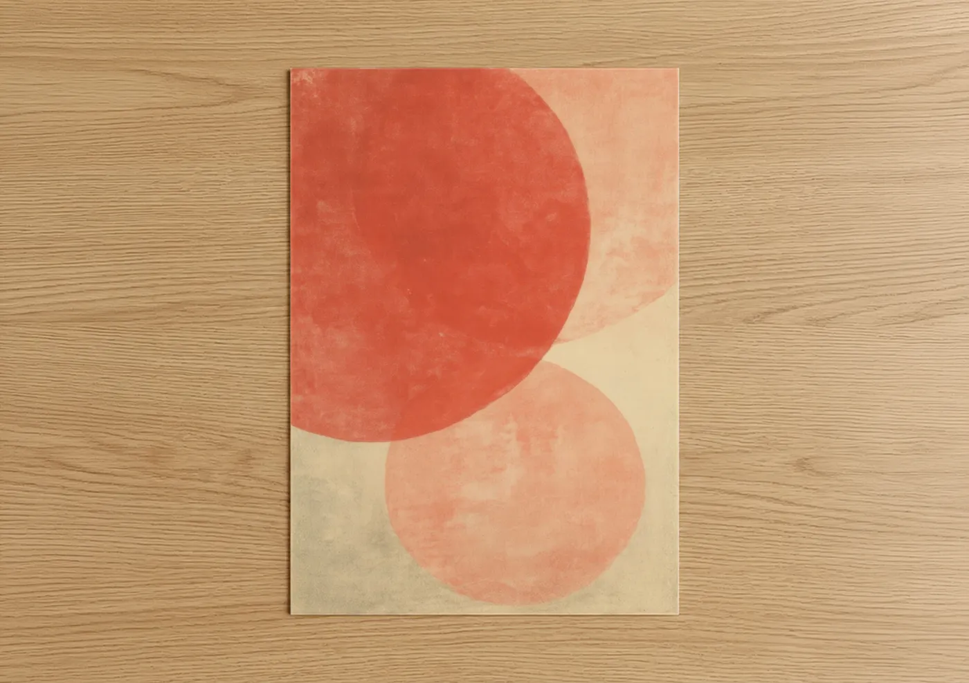 Coral Minimalist Abstract Circles Wall Art