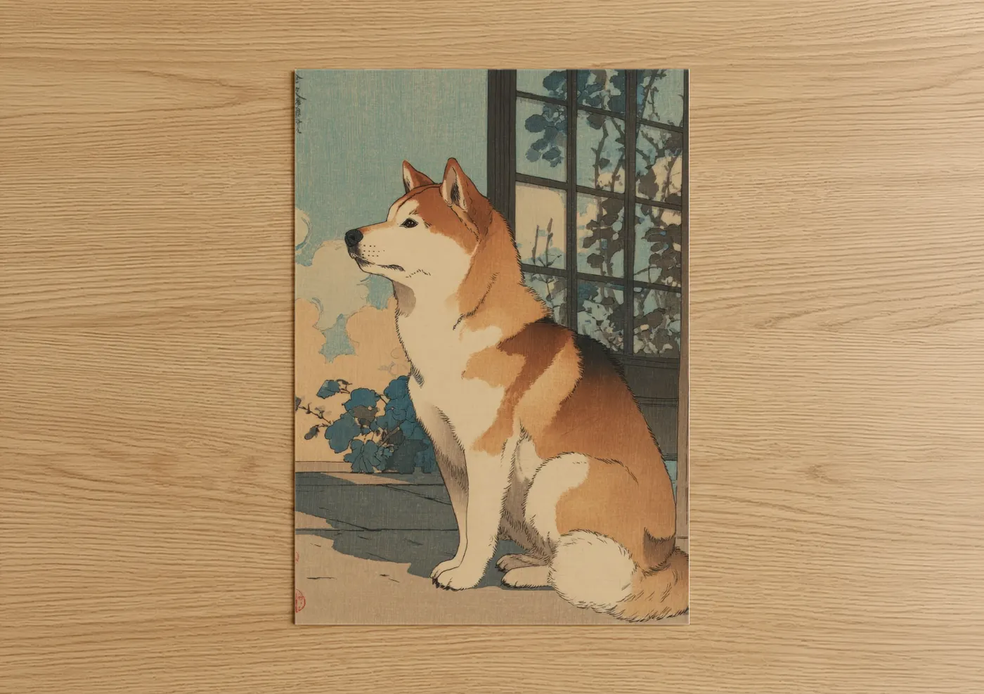 Shiba Inu Window Watcher Japanese Wall Art
