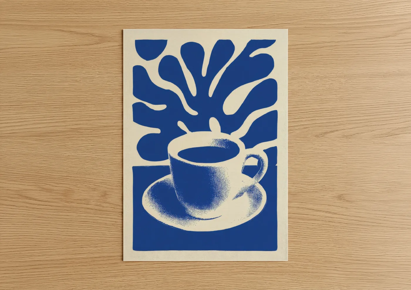 Abstract Coffee Cup Modern Art Print Wall Art