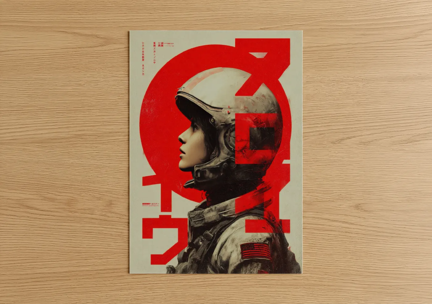 Cosmic Astronaut Japanese Retrofuturism Wall Art