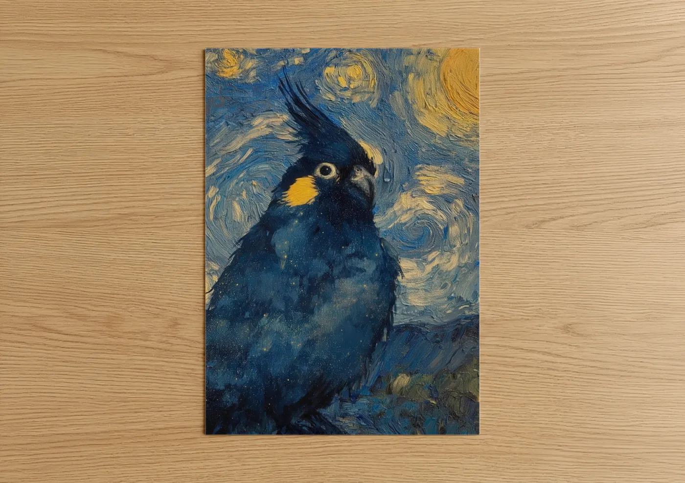 Starry Cockatiel Modern Art Print Wall Art