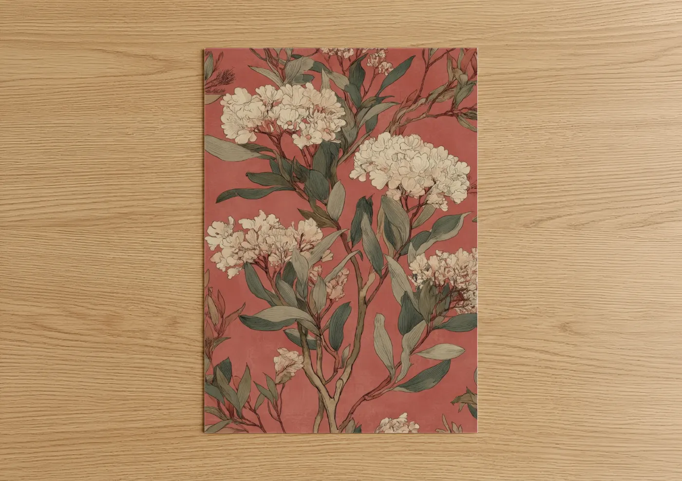 Coral Desert Blooms Botanical Wall Art