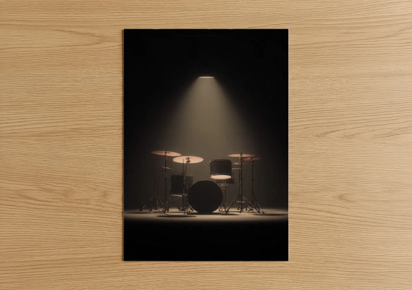 Drum Kit Stage Spotlight Performance Wall Art